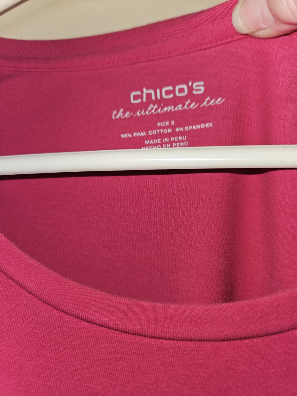 Chico's The Ultimate Tee in Bright Pink